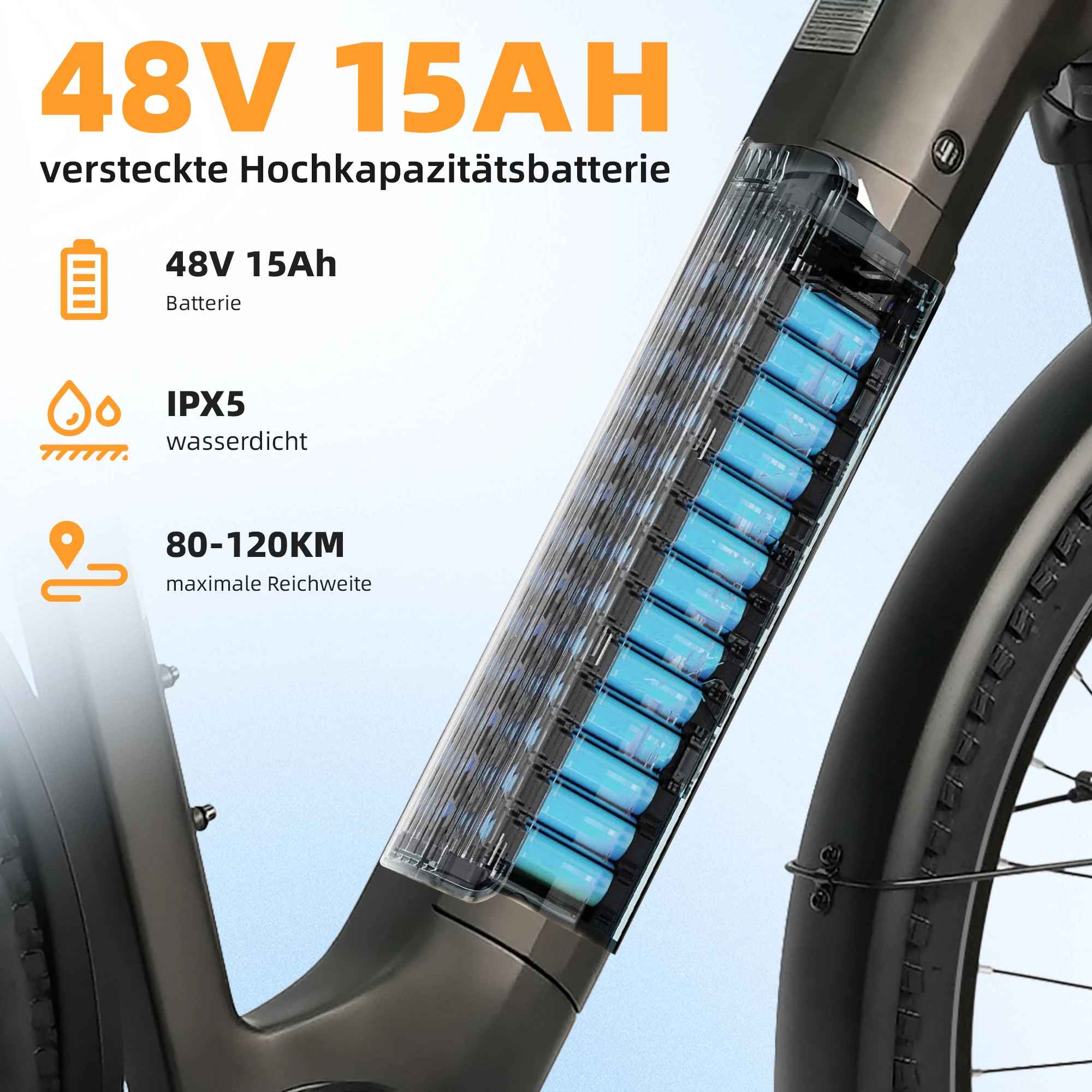 TTGO Z3 27,5 Zoll Erwachsenen-Elektrofahrrad 250W Motor 48V15Ah Akku City E-Bike 120 KM Reichweite Elektrofahrrad für Männer & Frauen – Detail 3