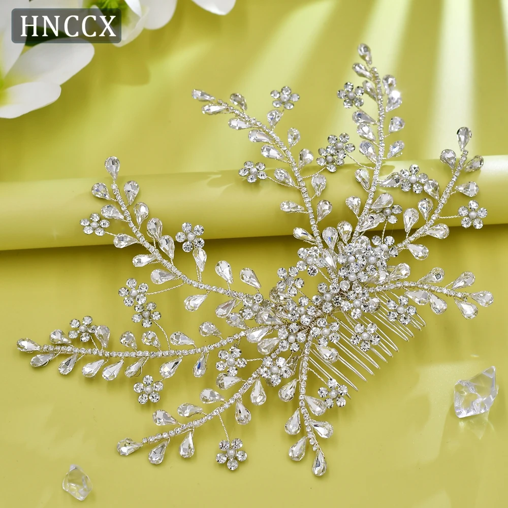 

HNCCX Handmade Elegant Rhinestone Hair Combs For Women Party Tiara Hair Accessories Bridal Wedding Head Ornaments Headwear CP507