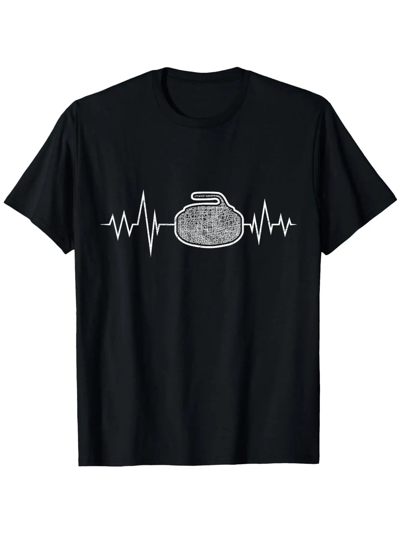 تي شيرت رياضي برسومات نبضات القلب للرجال والنساء تي شيرت عادي بأكمام قصيرة مع شعار فكاهي مضاد للانكماش