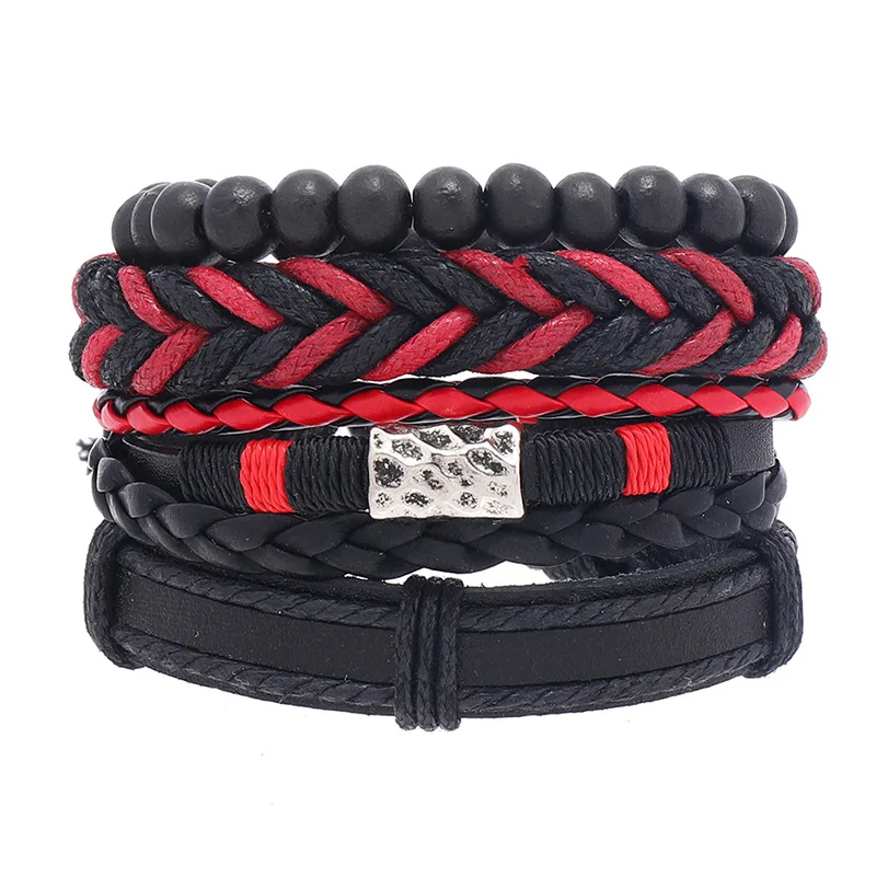 MIX Style Handmade Braided Leather Strap Vintage Bracelet Classic Lace Up Punk Bracelets Jewelry for Men Gift