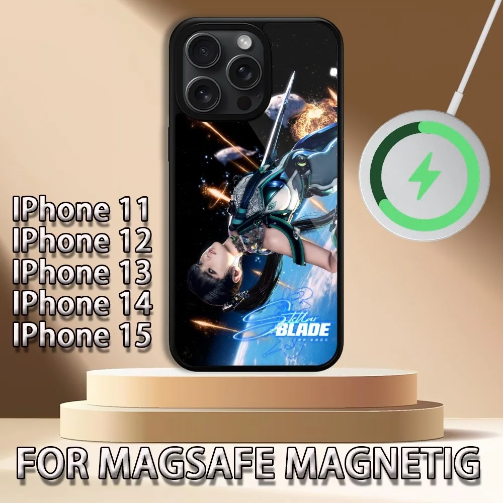 Game S-Stellar Blade  Phone Case For iPhone 15 14 13 12 11 Pro Max Plus Magsafe Magnetic Wireless Charging Cover