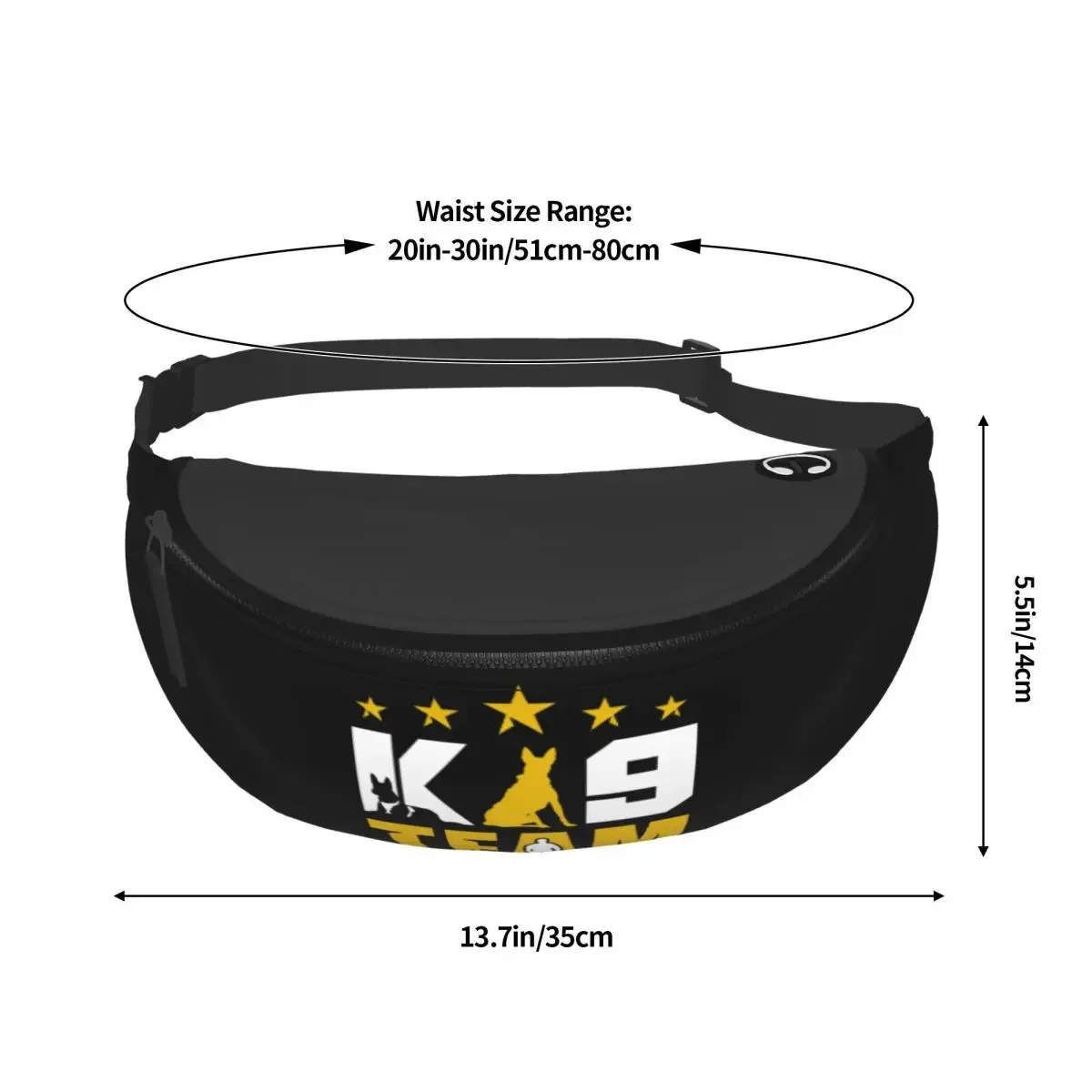 K9 Team Malinois Fanny Pack Women Men Cool Belgian Shepherd Dog Crossbody Waist Bag for Traveling Phone Money Pouch