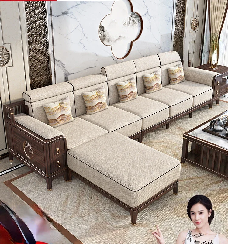 New Chinese solid wood purple gold sandalwood sofa