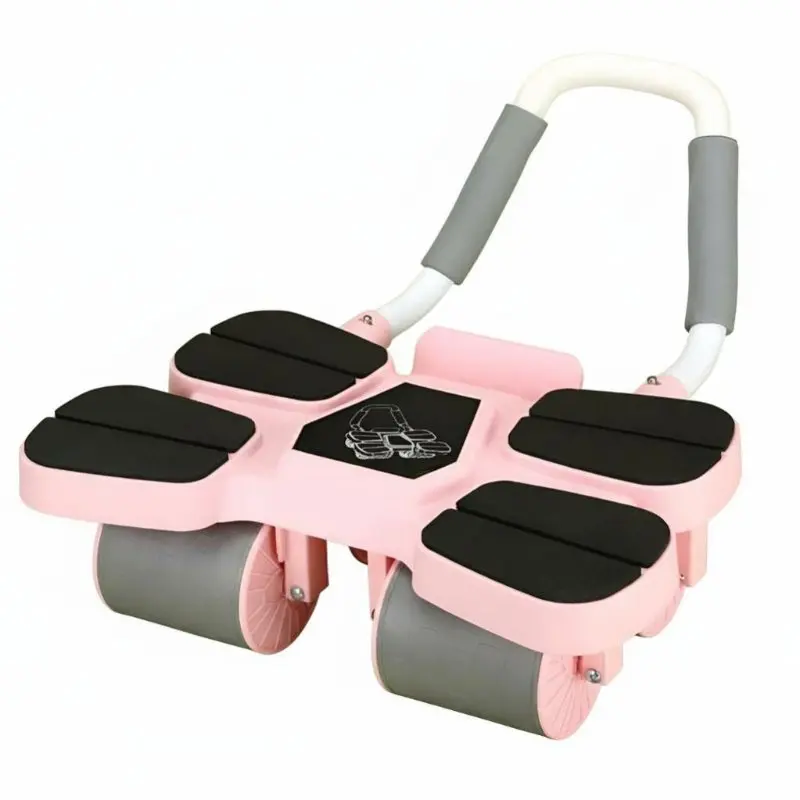 Rueda Abdominal, Retorno Automático de 4 Ruedas, Equipo de Fitness para el Hogar, Ejercicio Abdominal, Asa Ergonómica, Color Aleatorio