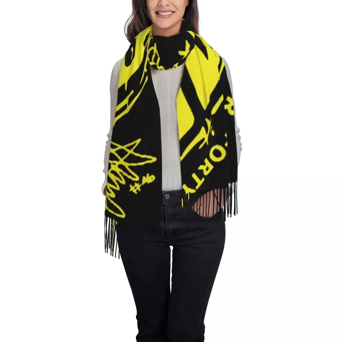 Lady Large Rossi Scarves Women Winter Soft Warm Tassel Shawl Wraps Motorcycle Racing Scarf