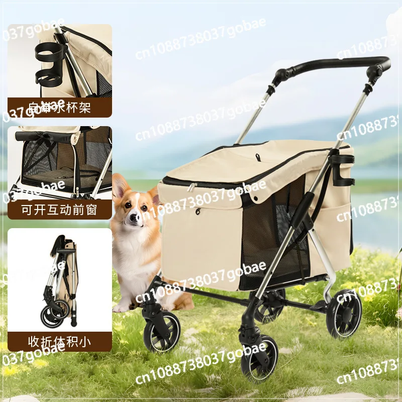 

Lightweight large-capacity pet cart Foldable stroller for disabled cats and dogs