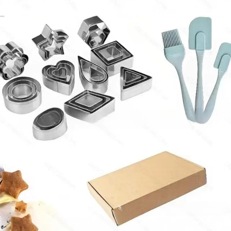 30-Piece Stainless Steel Cookie Cutter Set, Assorted Shape Biscuit Mold for DIY Baking Pastry Making