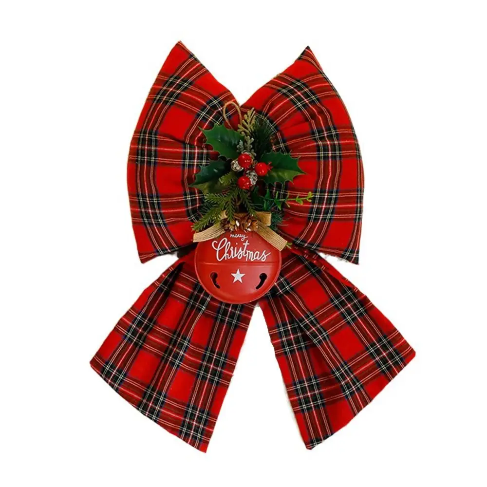 

Large Size Red Christmas Bows Tree Topper Decor Wine Red Ribbon Bowknot Decorations Cute Elegant Christmas Plaid Bowknot