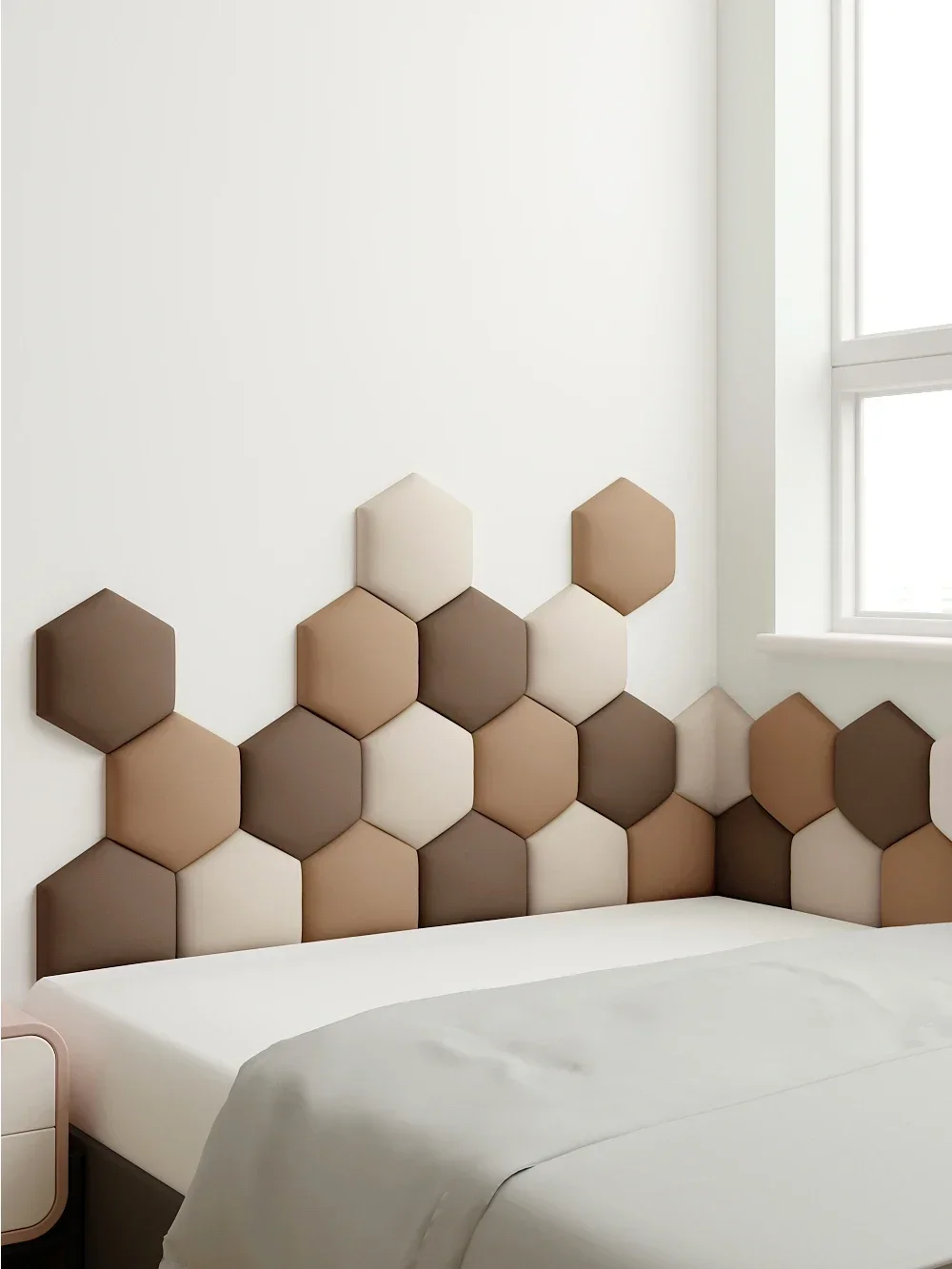 Hexagonal Wall Stickers Backrest Headboards Fabric Children's Anti-collision Wall Panel Living Room Decoration Wallpapers