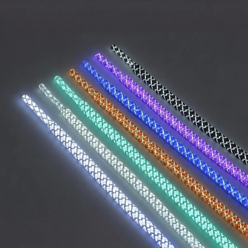 1 Pair Light Up Shoelaces Flashing Glow in The Dark Shoe Laces Lighted Shoestrings for Party Night Running Sneakers Accessories