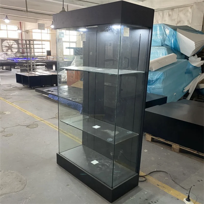 custom.Custom KD Wood Wooden Glass Tall Narrow Wall Museum Display showcase shop display stand it product display cab