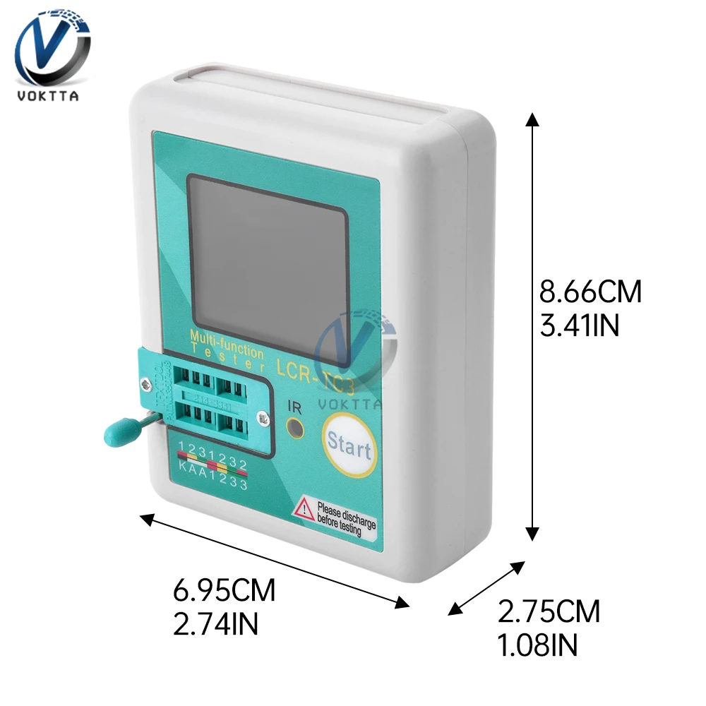 Imagem -06 - Lcd Display Multímetro Transistor Tester Tft Auto Calibração Esr Medidor Diodo Triode Capacitor Teste Resistor Lcr-tc3