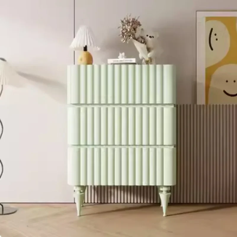 French creative chest cabinet solid wood bedroom locker simple cream bedside cabinet locker storage chest cabinet