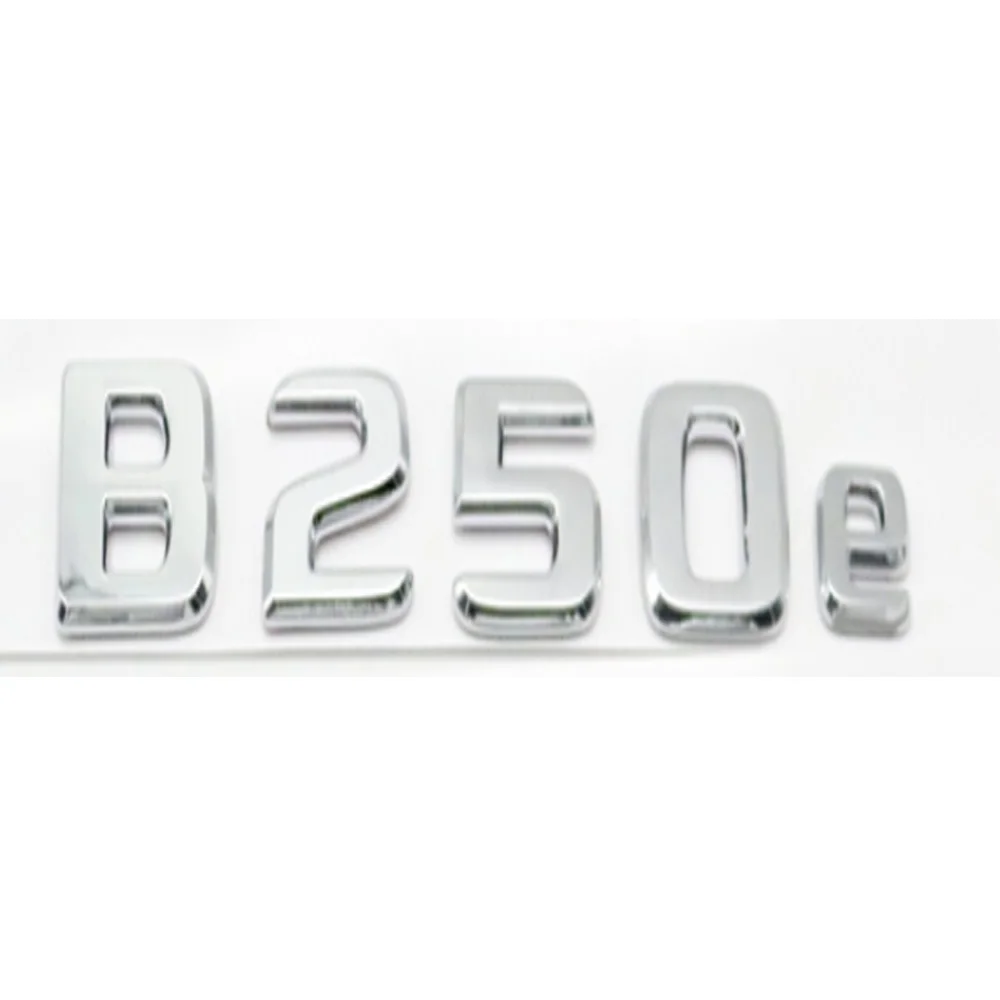 1 Piece Car ABS Gloss Silver Trunk Logo Number Badge Adhesives Sticker For Mercedes Benz B250E C350E E350E Logo Accessories