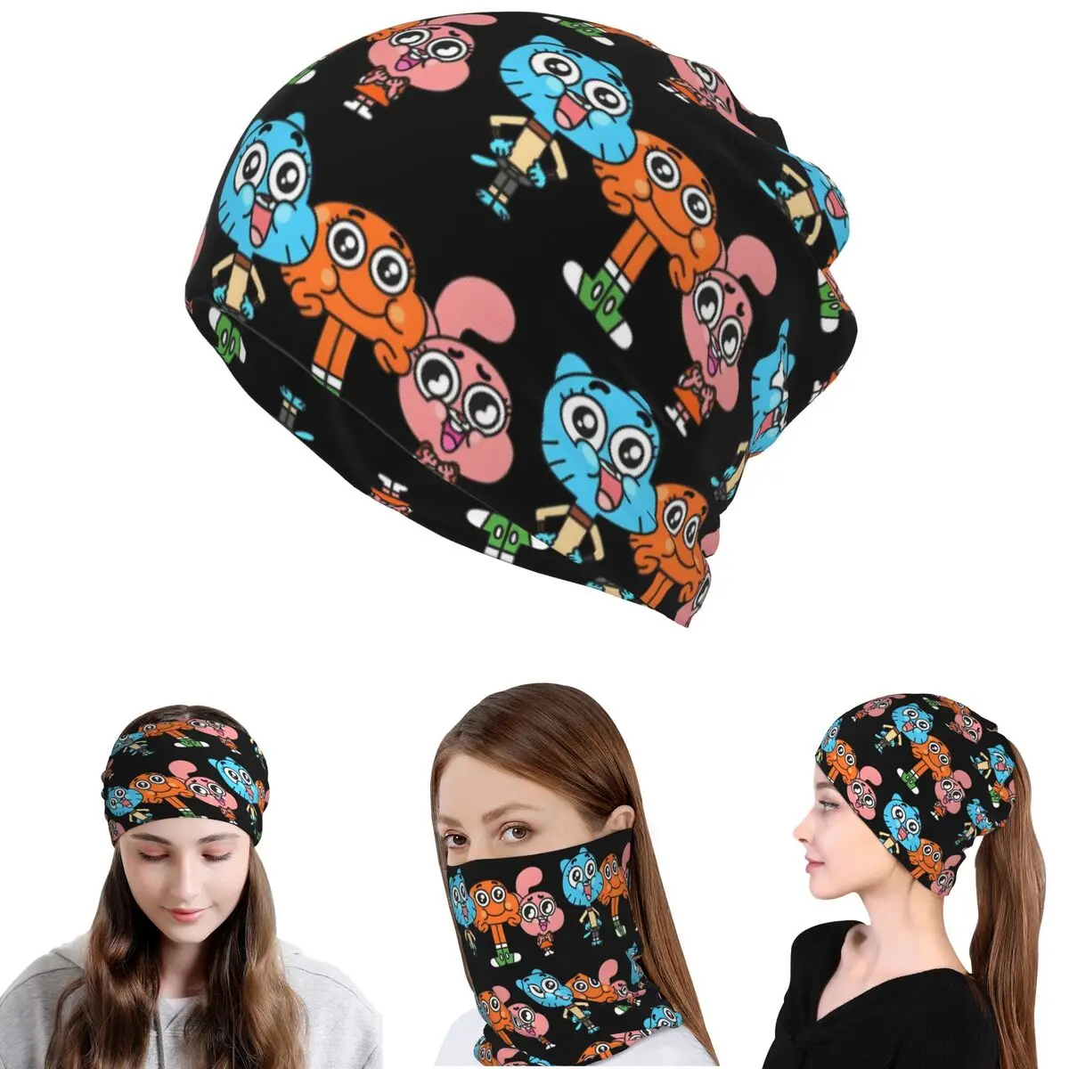 

Gumball And Darwin Game The Amazing World Of Gumball Bandana Neck Gaiter Mask Scarf Cycling Scarf Beanies Hat for Men Women