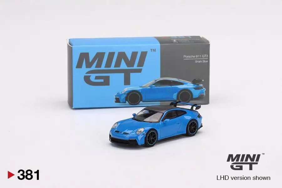 TSM MINI GT 1:64 #381 911 (992) GT3 Shark Blue Die-cast alloy car model collection display  gifts