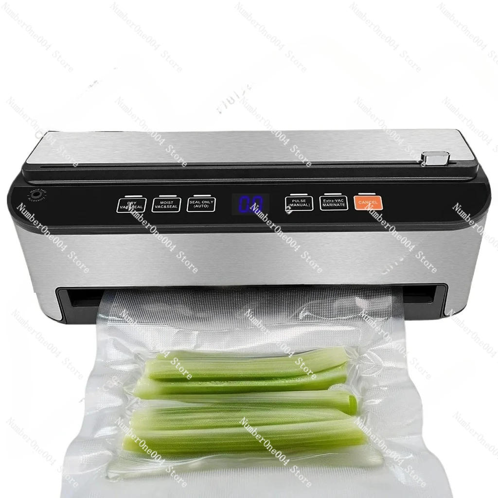 ماكينة تفريغ الهواء الأوتوماتيكية مع قابس الاتحاد الأوروبي 220-240 فولت، صينية تنقيط قابلة للإزالة، سهلة التنظيف، مناسبة للأغذية الجافة/الرطبة #1