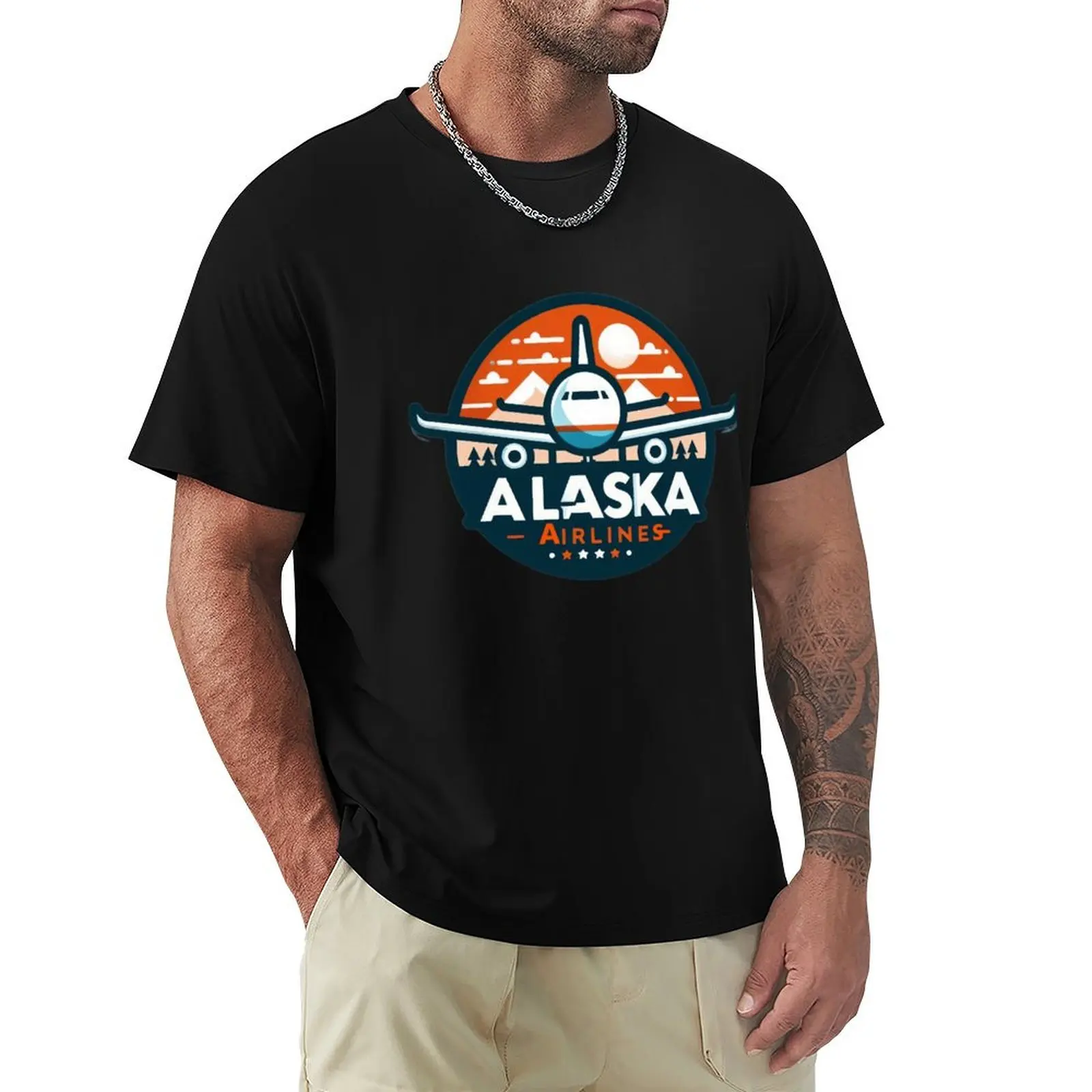 Alaska airlines Emblem aviation T-Shirt man graphic t shirt T-Shirt