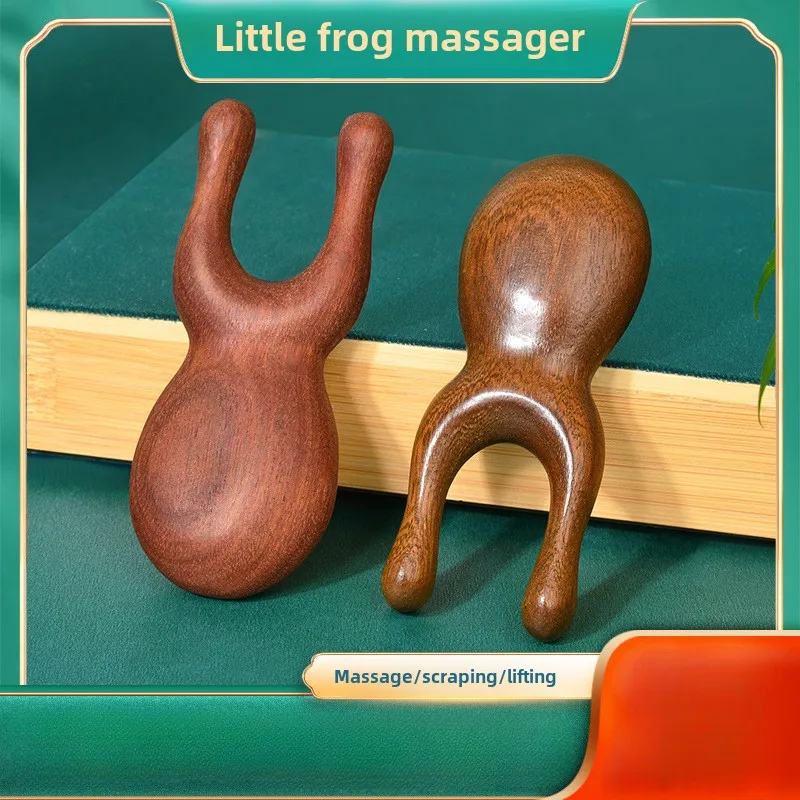 Golden Sandalwood Massage Comb Eye Massager Face Meridian Comb Nose Scraper Frog Massager