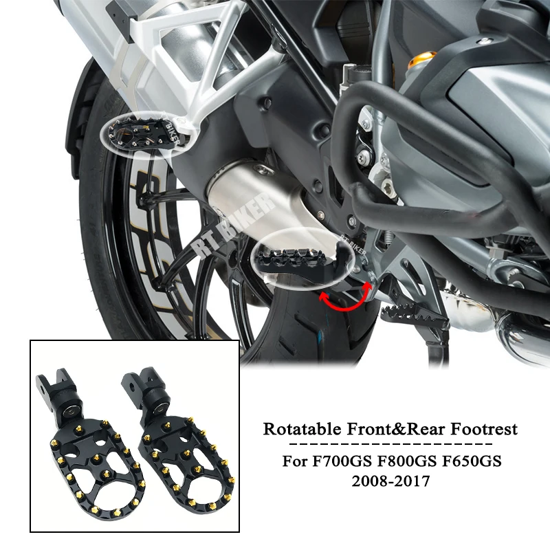 

Fit For BMW F700GS F800GS F650GS F700 GS F 800GS 2008-2017 Front&Rear Footrest Adjustable Foot Pegs Rotatable Foot Pegs Rests