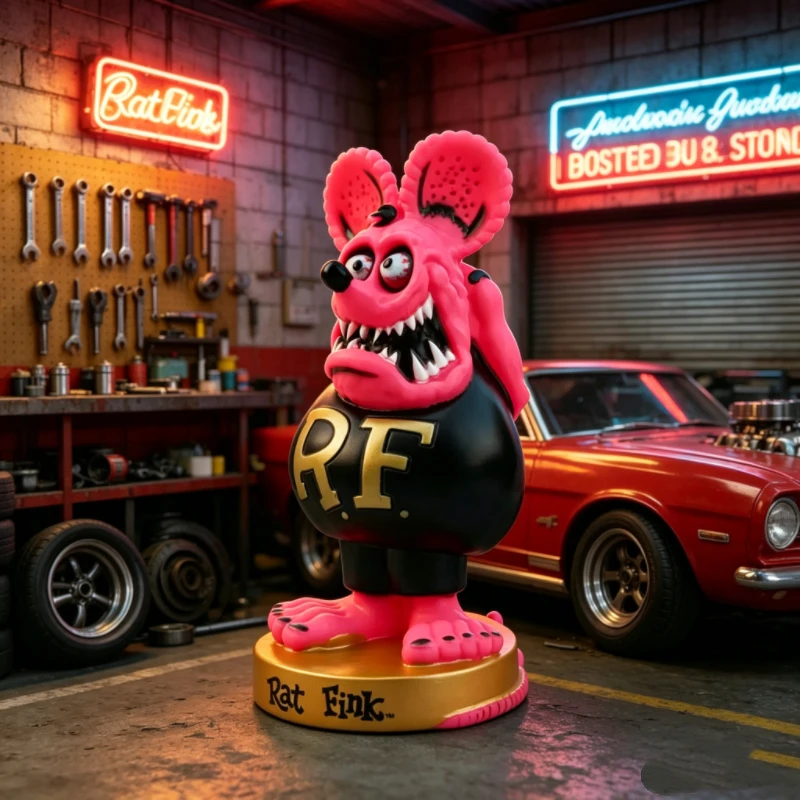 Фигурка-башкотряс Рэт Финк, разноцветная игрушка в стиле Kustom Kulture Hot Rod, коллекционный предмет, вдохновленный Эдом Ротом, ретро-декор для автомобиля и рабочего стола