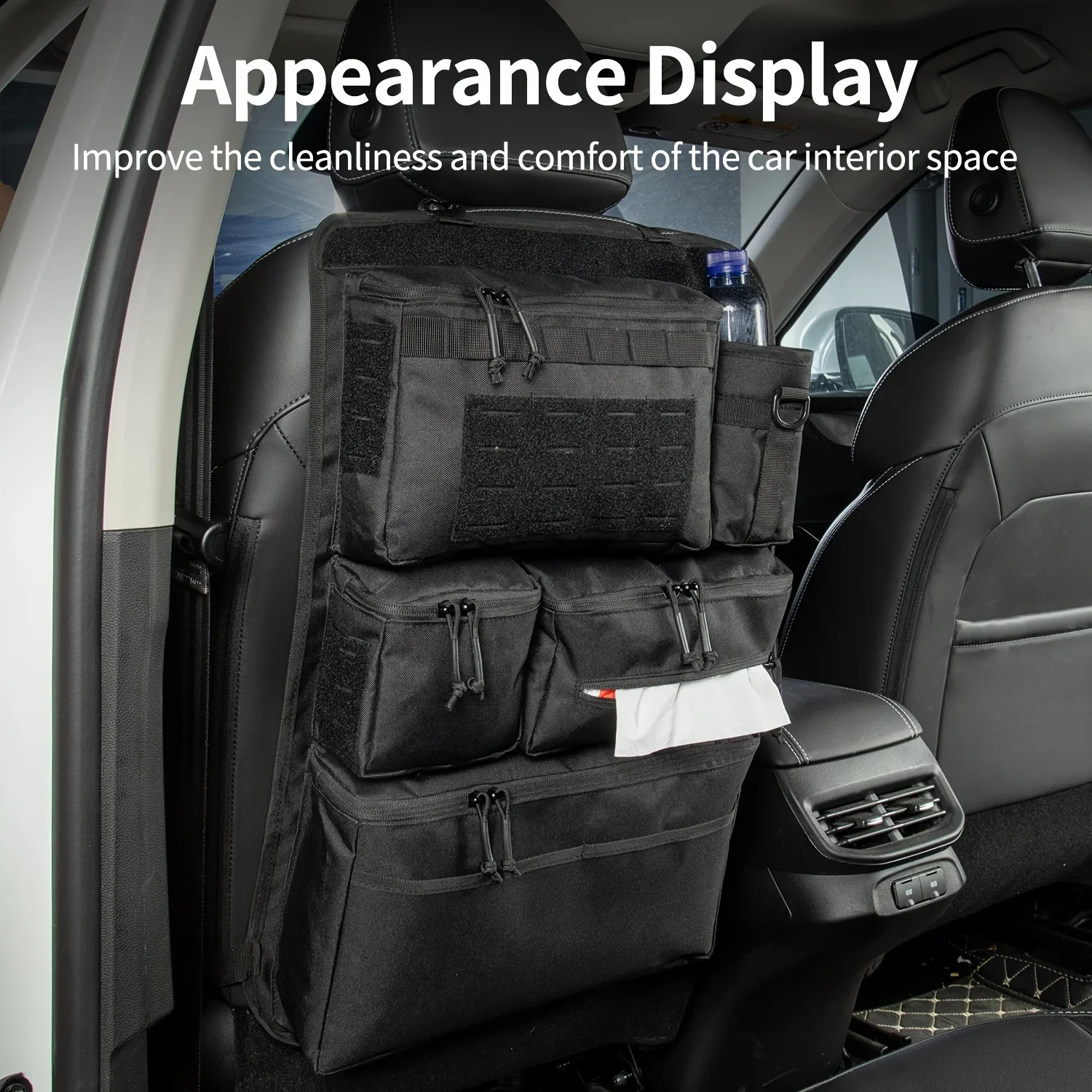 Multifunctionele bagage-organizer en opbergtas, tactische opbergtas voor achterbank in de auto, hangende achterbanktas