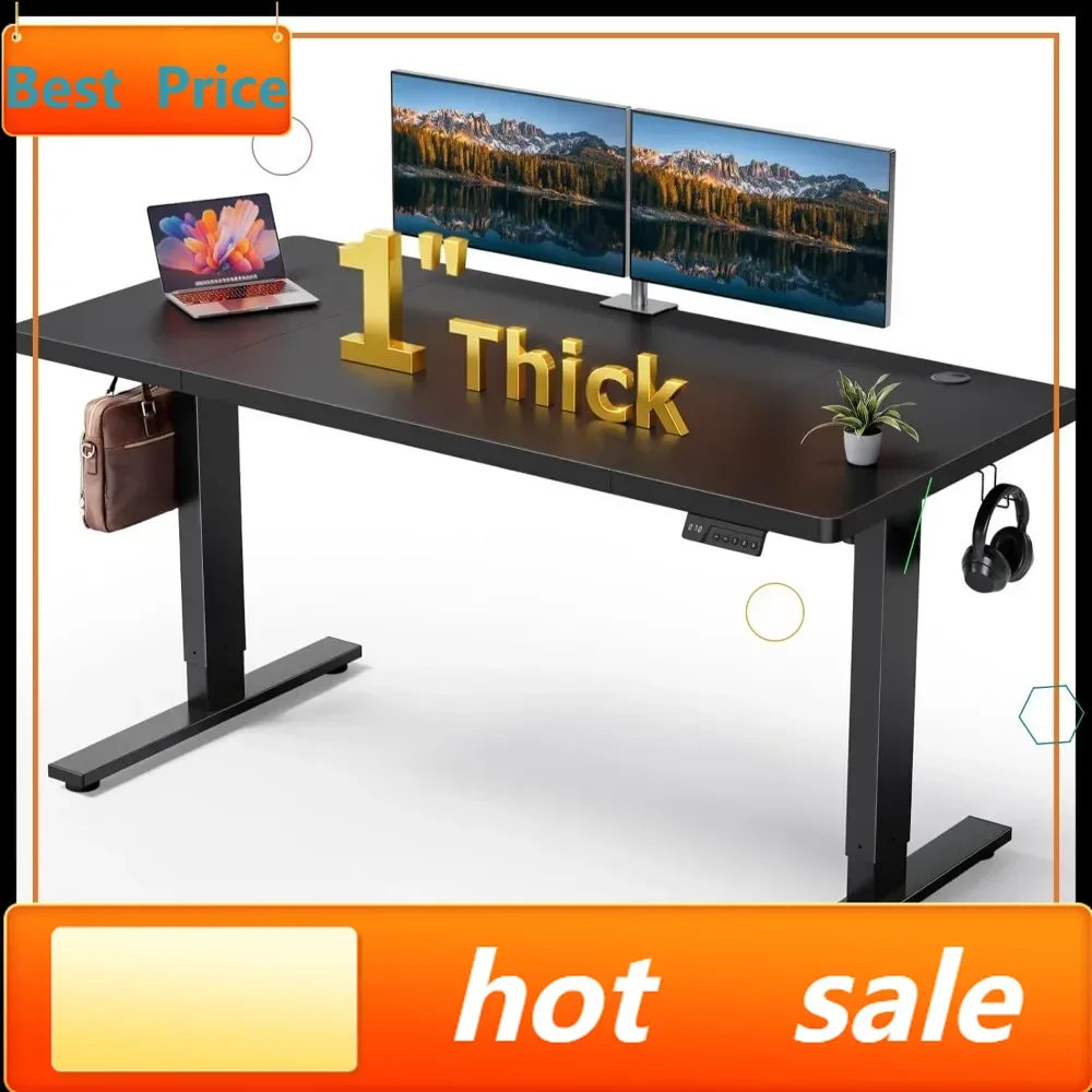 

Горячая распродажа: Электрический регулируемый по высоте стол для работы стоя и сидя (60x28 дюймов) с кнопками памяти и бесшумным мотором для дома и офиса