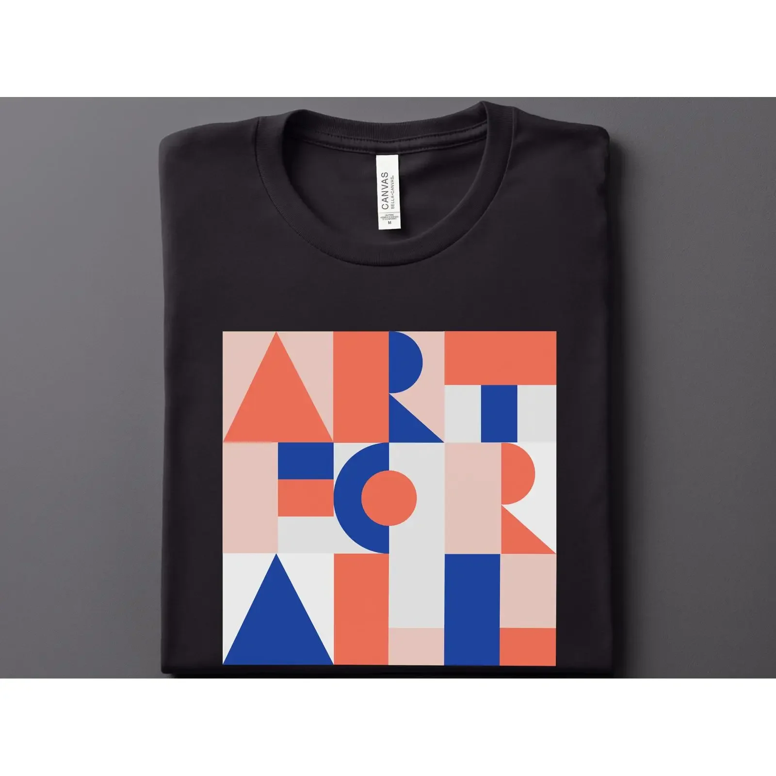 Bauhaus Inspired Art for All T Shirt Geometric Typography Modern Color Block Design vintage Washed homme Breathable Comfortable