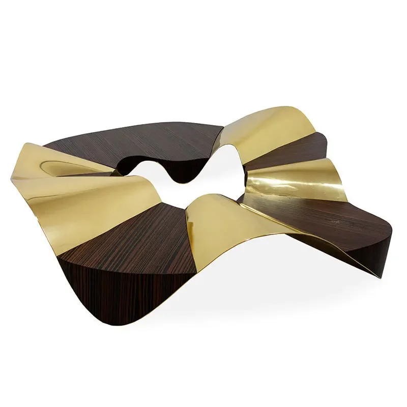 

Light luxury special-shaped ballet coffee table irregular styling designer furniture living room artistic stainless steel coffee