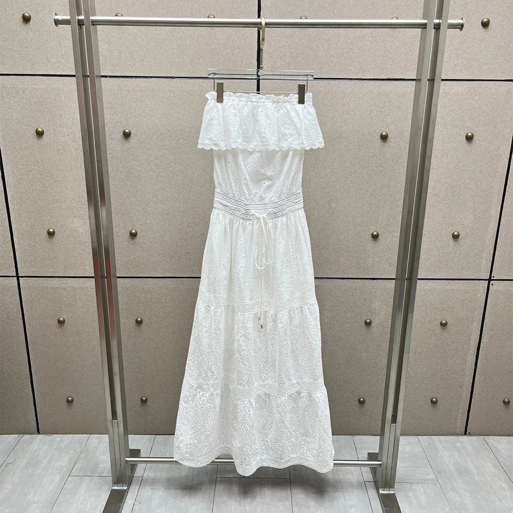 Vestido Largo Maxi de Algodón - Embroidery H&M reseña y precio