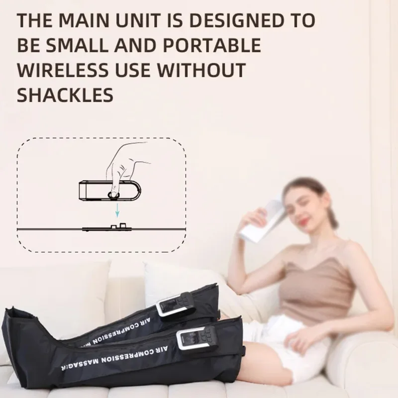 Portable Leg Massager Airbag Full Leg Covering Household Electric Sports Muscle Compression Leg Recovery Air Waves Massage