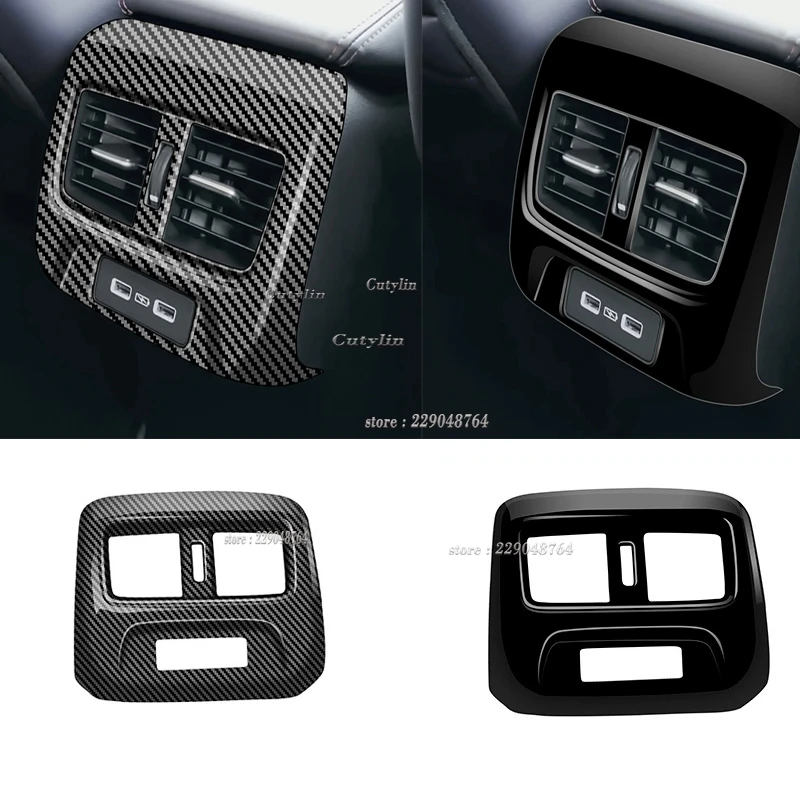 

RHD For Honda ZR-V ZR V ZRV 2022 2023 ABS Carbon Fiber Rear Air Condition Cover Trim Outlet Decoration Sticker Accessories