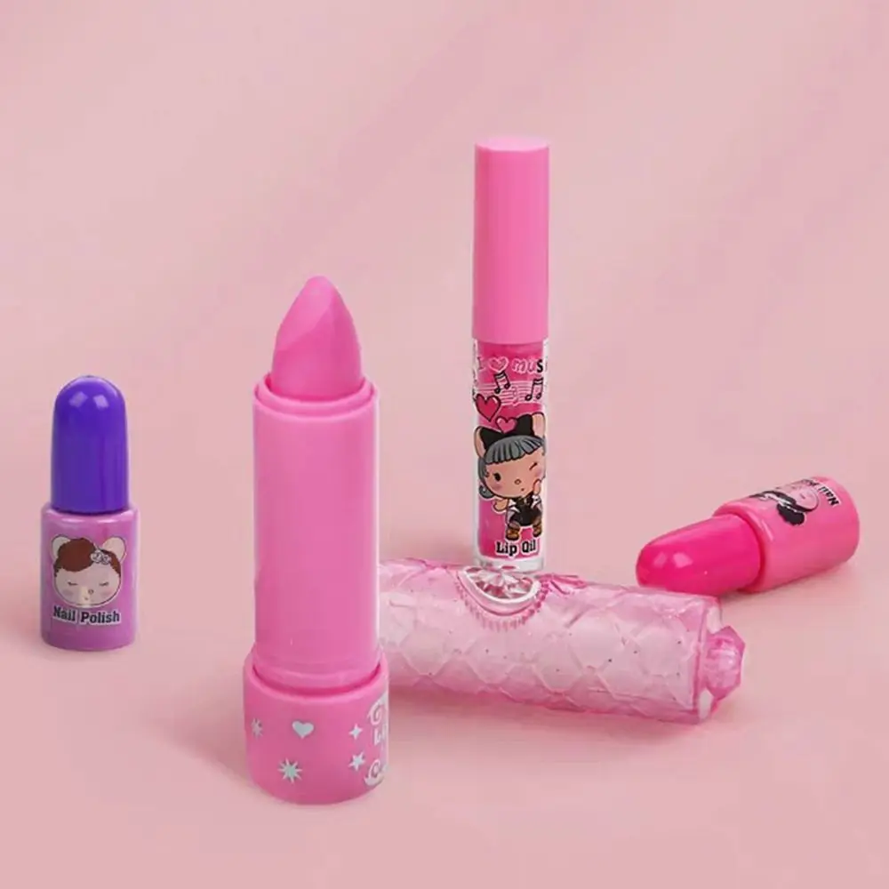 口紅子供用メイクアップポータブルメイクアップボックス子供用化粧品美容セット誕生日プレゼント安全メイクアップキットごっこ遊び