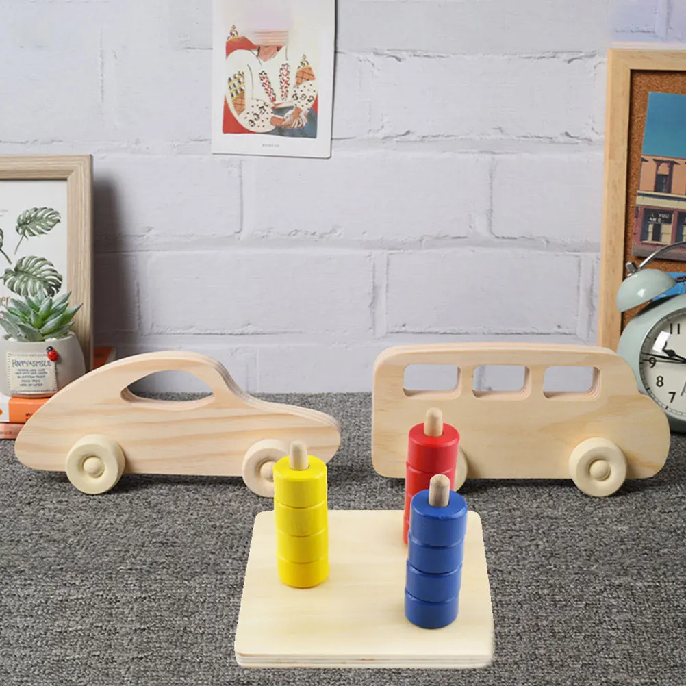 

Wooden Stacking Tower Early Education Baby Cognitive Toys Ring Train Fine Motor Skills Color Recognition