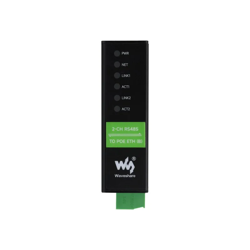 منافذ Din Rail 2 قنوات RS485 إلى RJ45 Ethernet الخادم التسلسلي modbus بوابة PoE اختياري تشغيل القنوات المزدوجة إيثرنت مزدوج
