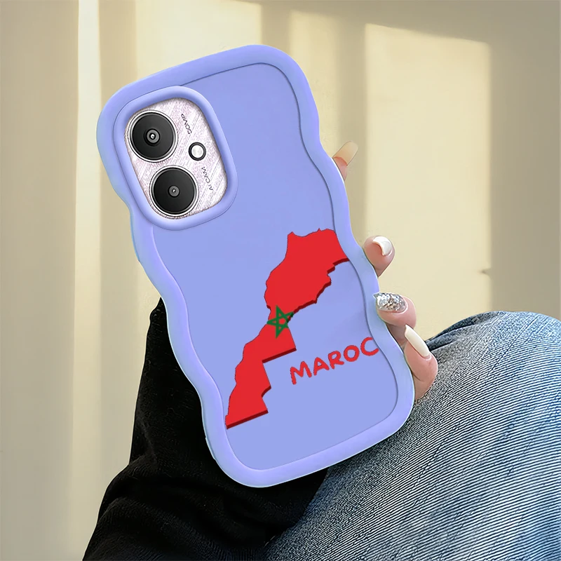 MAROC موضة موجة جراب هاتف ل Xiaomi 14T POCO C50 C51 C55 C65 X3 X5 X6 X7 M6 Pro لينة واقية معكرون غطاء
