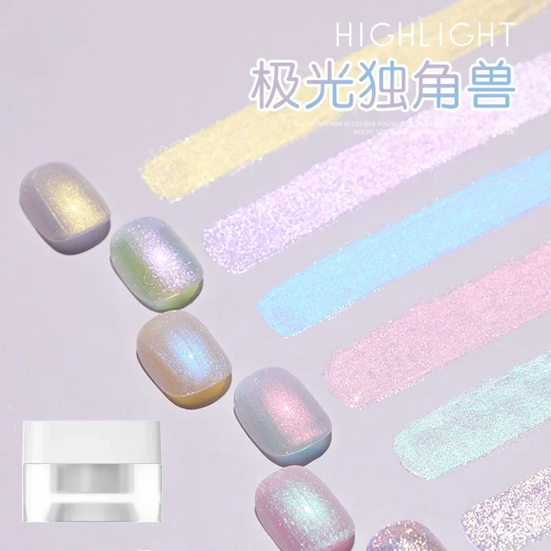 Nail Polish Glitter Sequins Aurora Unicorn Illusion Six Color Flowing Light Needed Light Therapy Nail Polish