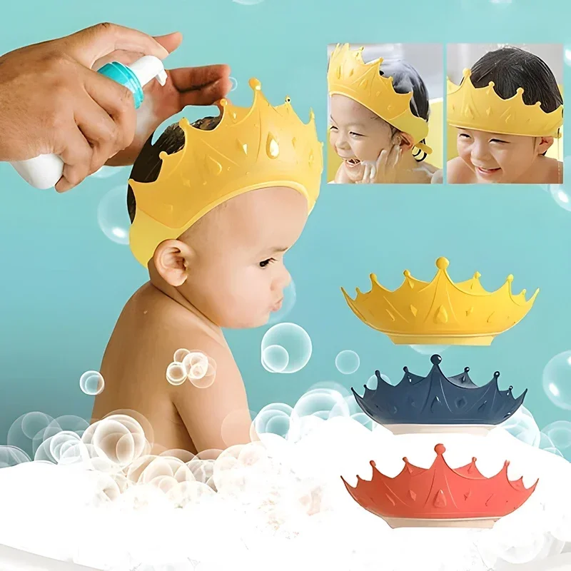 Adjustable Size Children Shampoo Cap Crown Baby Shower Cap Protect Ears Child Shower Cap Shower Cap Children Do Not Water Eyes