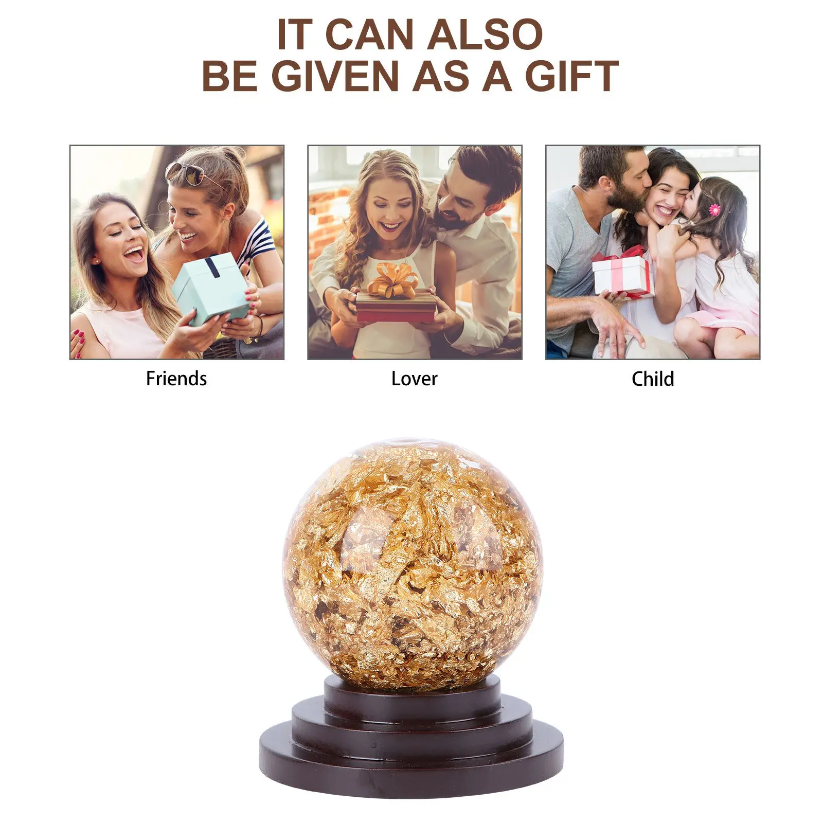 1Pcs Golden Gourd Shape Crystal Ball Decor Desktop Ornament Home Decor Warm Family Atmosphere Gift for Lovers Friends