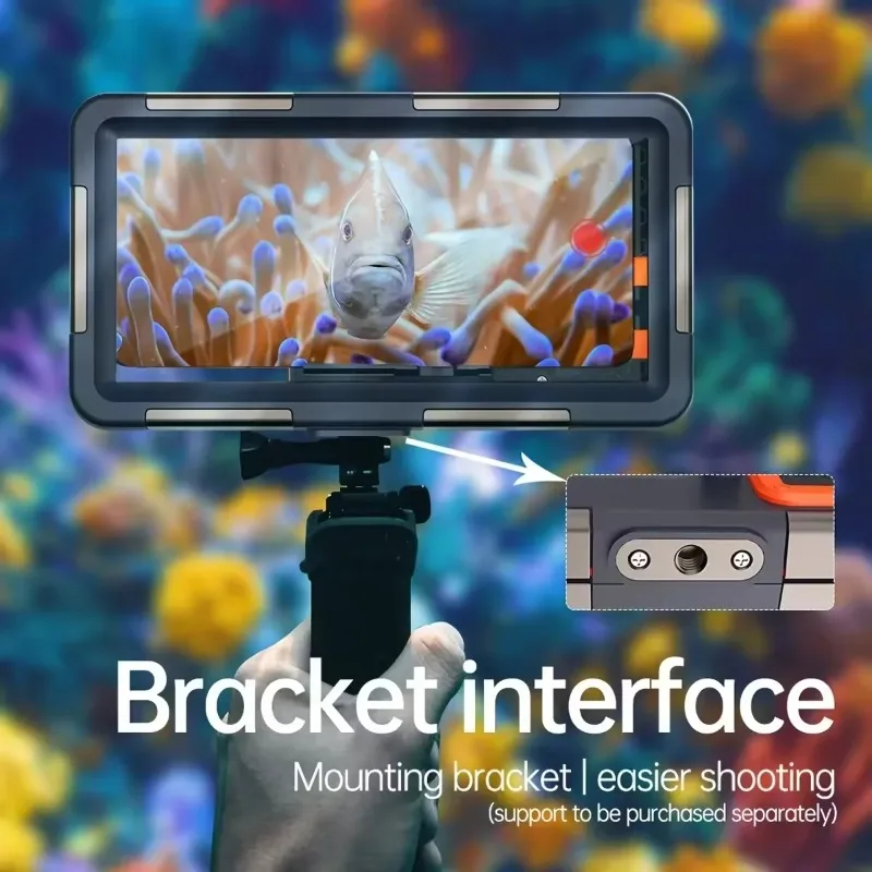 

Universal Waterproof Phone Pouch With Bracket Interface UnderwaterCase For iPhone Samsung Phone Diving Photography Accessory