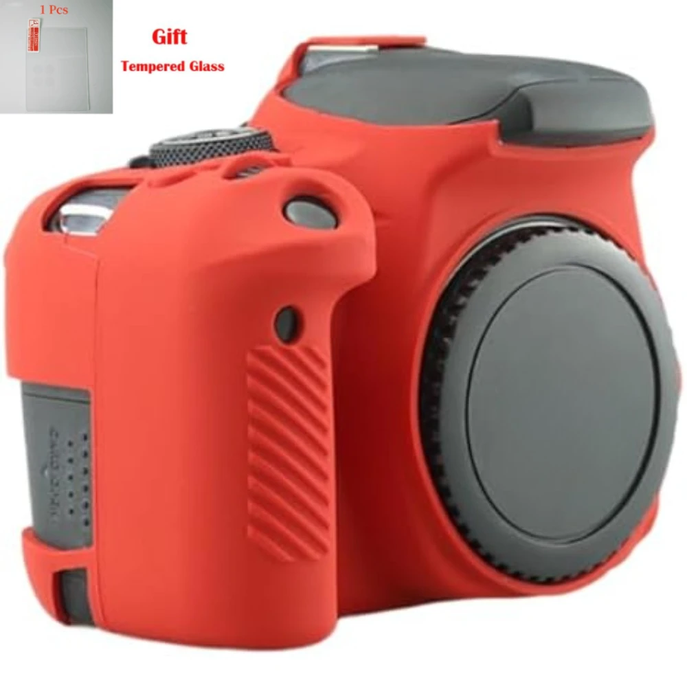 

Protective cover silicone case ， For Canon 800D single silicone Camera Bag black/camouflage/red/yellow + free tempered film