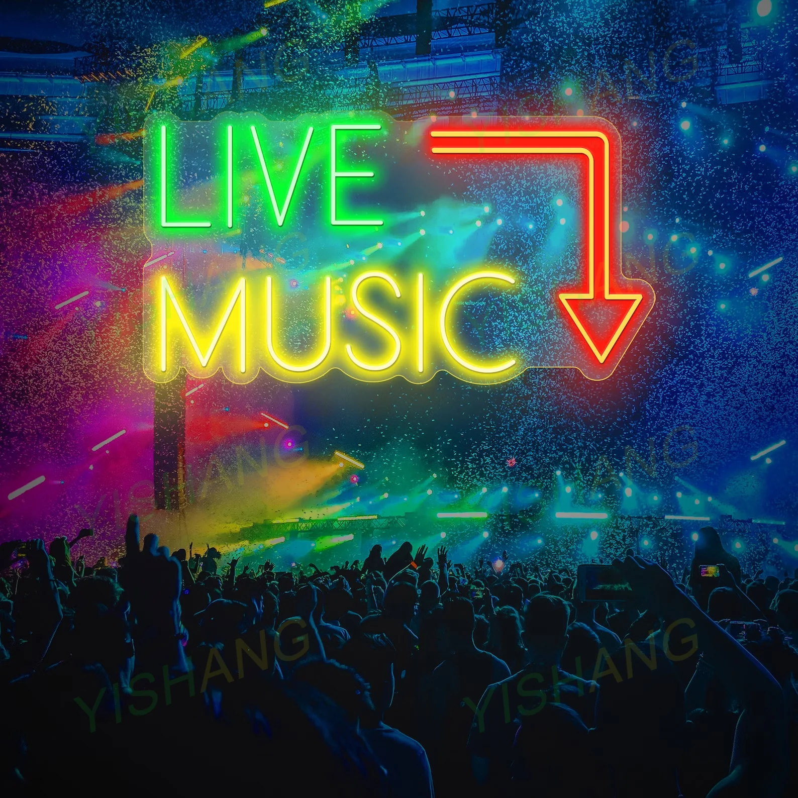 LIVE MUSIC Neon Sign |Neon Music Sign |Music Bar Led Sign |Music Studio Decor |Retro Home Decor |Neon Sign Wall Art |Live Show P