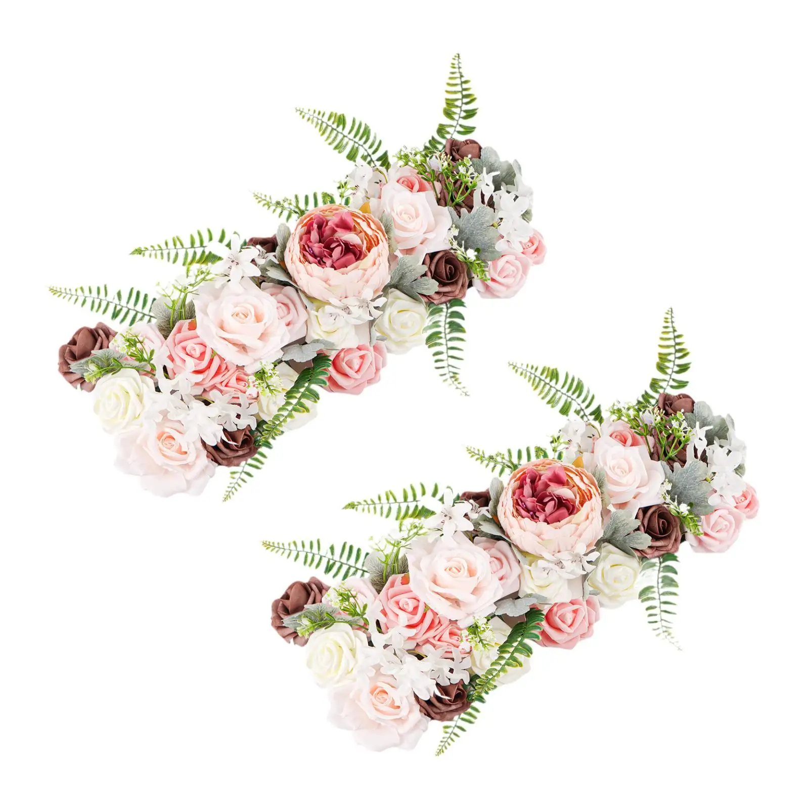 

2x Simulation Flowers Swag Rose Flower Ornaments Garland Floral Accessory for Wedding Backdrop Garden Farmhouse Living Room