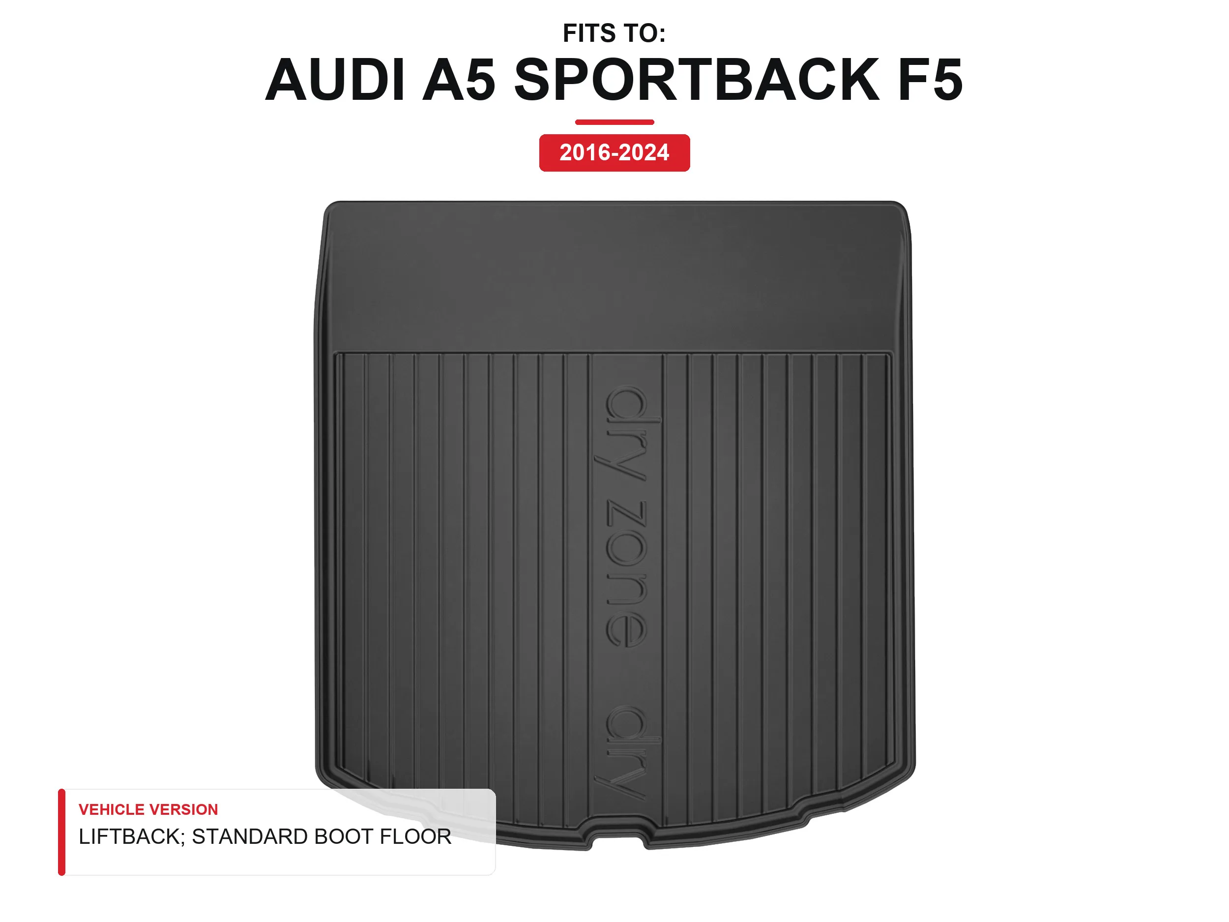 Tpe Dryzone kofferbakmat voor: Audi A5 Sportback F5 2016-2024 Liftback