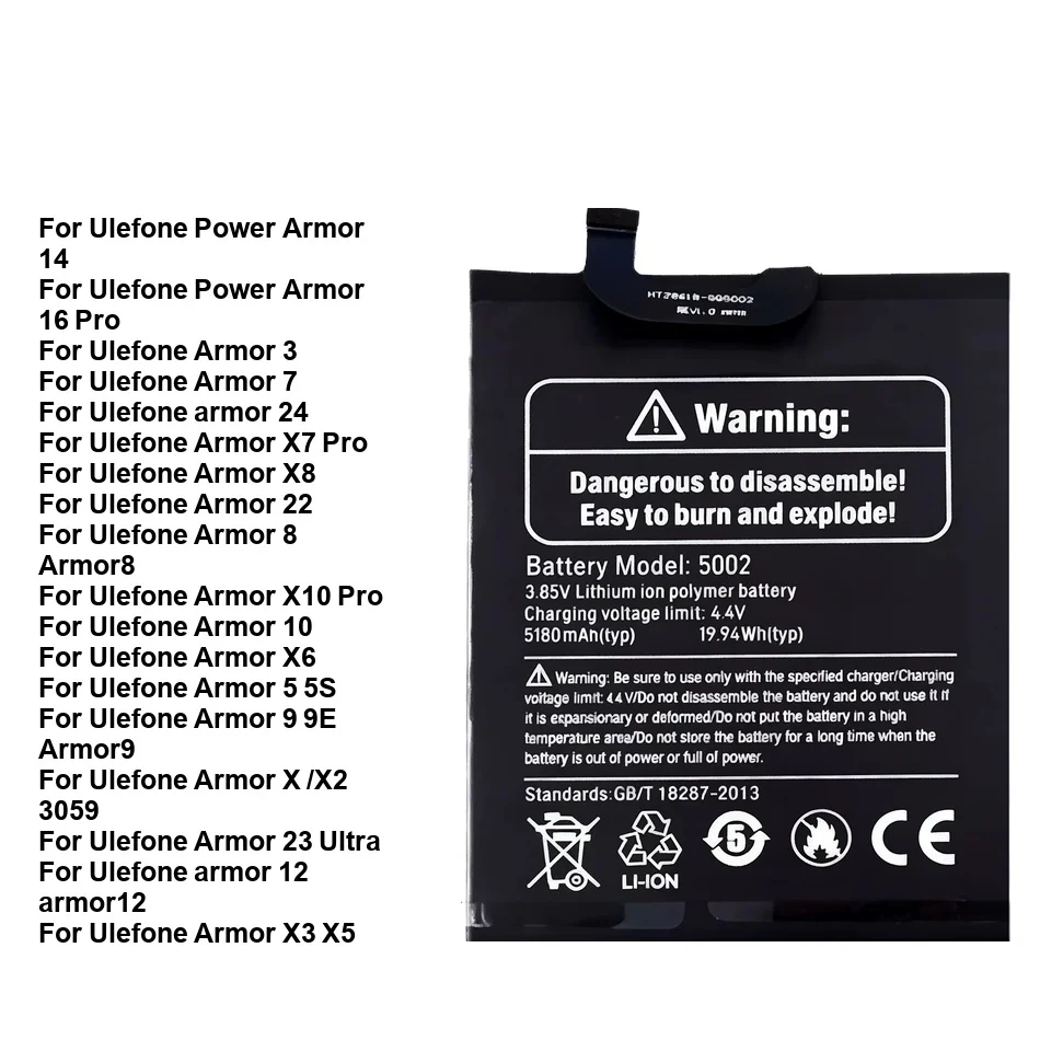 Battery 2640-22000mAh For Ulefone Power 14 16 Armor 5S 9E x X10 X3 X5 X6 X7 X8 3 5 7 8 9 10 12 14 16 22 23 24 3059 Pro Ultra