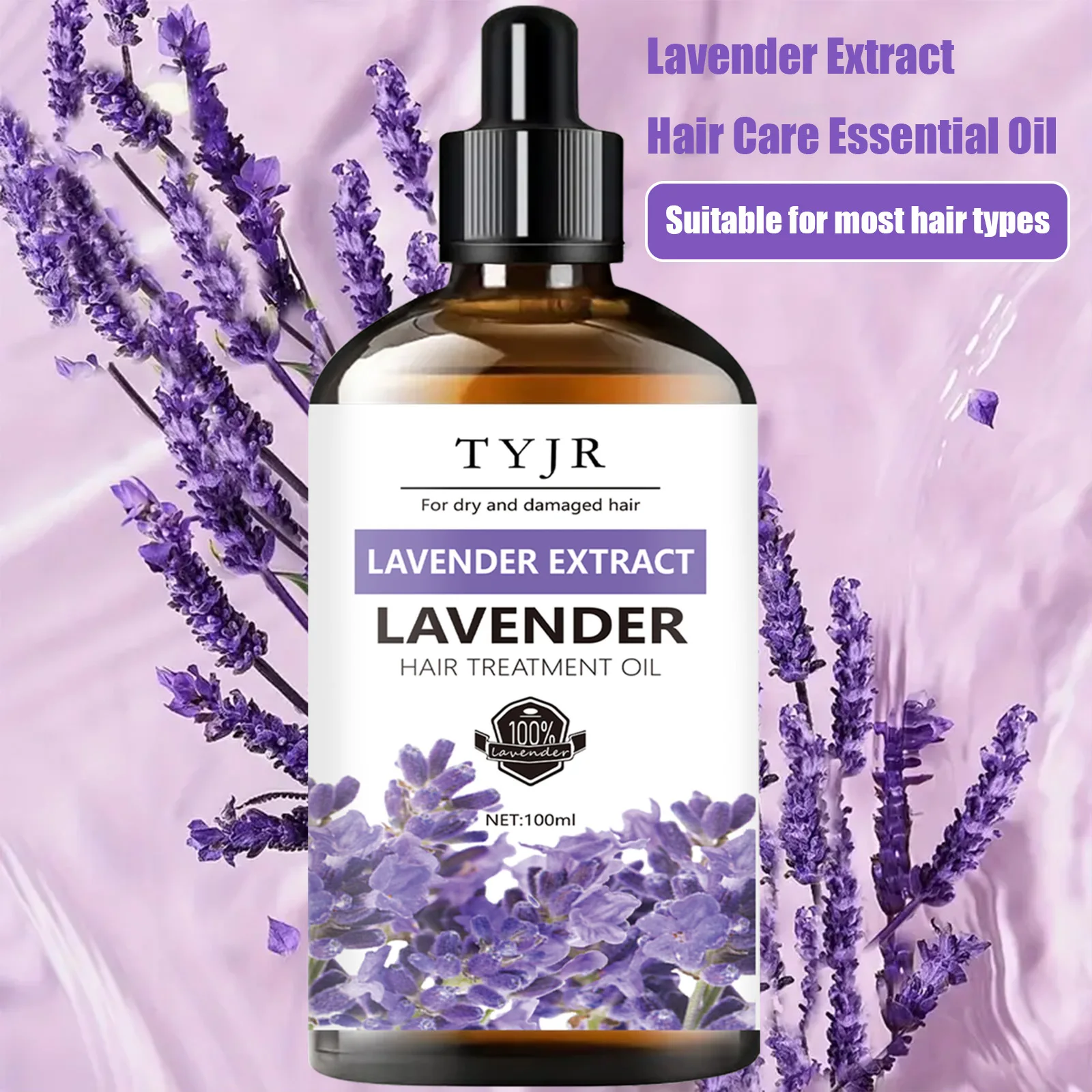 

TYJR Lavender Hair Repair Serum, Hydrates & Smooths Dry, Frizzy Hair, Nourishing Hair Treatment Oil