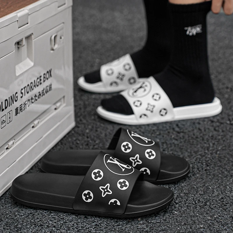 

Летние модные мужские и женские домашние тапочки, обувь на плоской подошве, домашние шлепанцы из ЭВА, женские нескользящие домашние тапочки для ванной комнаты, уличные