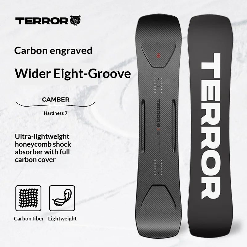 Carbon Fiber Freestyle Snowboard for Adults  Widened Lightweight Super Elastic Snowboard Men's Racing Board Carbon Fiber Skiing