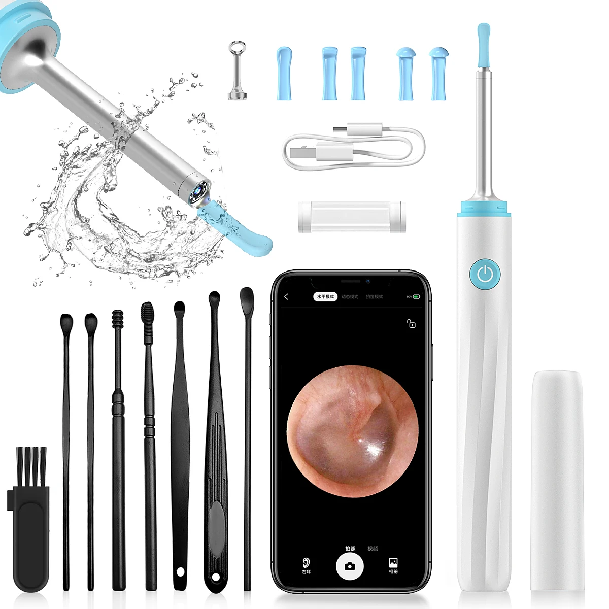 

Ear Wax Removal, Ear Wax Removal Tool , Easy and Safe Ear Cleaning, Earwax Removal kit with 8 Traditional Tools, Ear Cleaning
