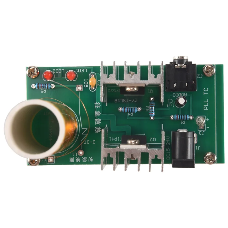 1Set Mini Per Kit Bobina Tesla 15W Mini Musica Bobina di Tesla Altoparlante Al Plasma Tesla Trasmissione Senza Fili DC 15-24V Kit FAI DA TE